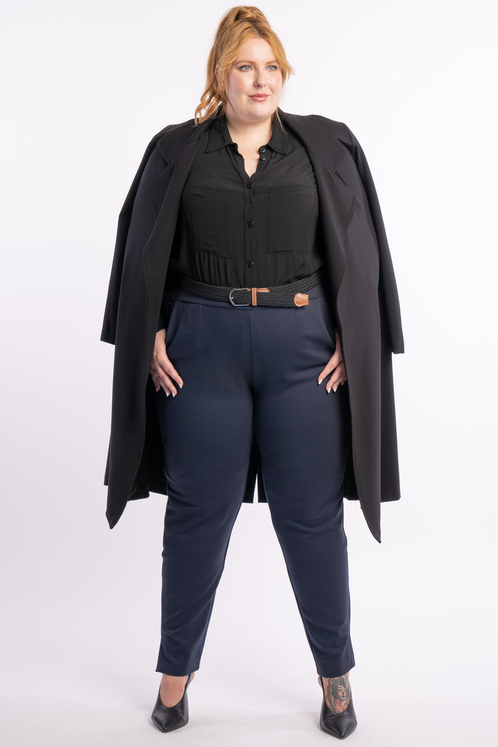 Exactly How I Feel Ponte Pants - Navy - SIZES AVAILABLE 18/20/24