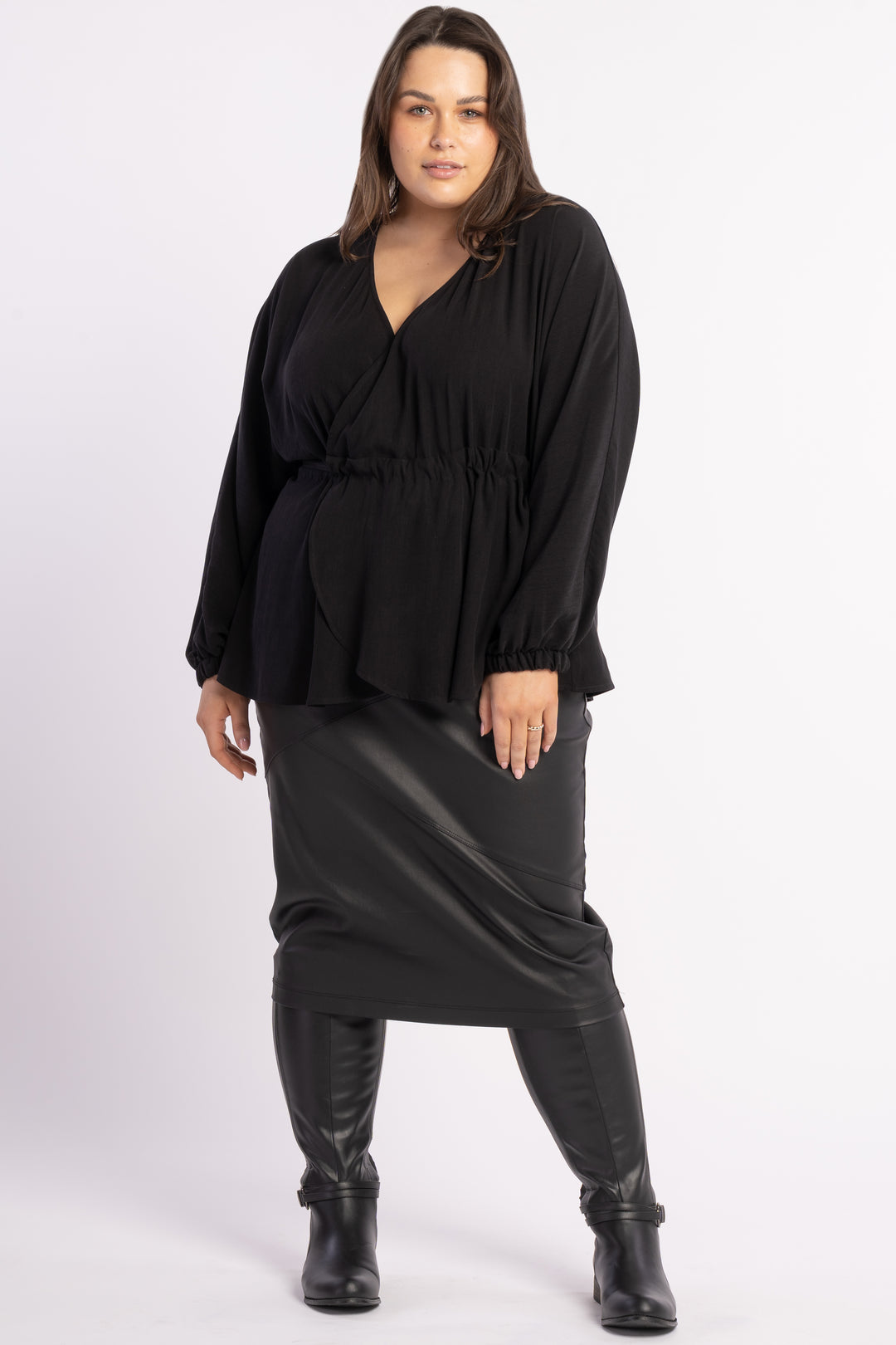 Piece of My Heart Wrap Top - Black