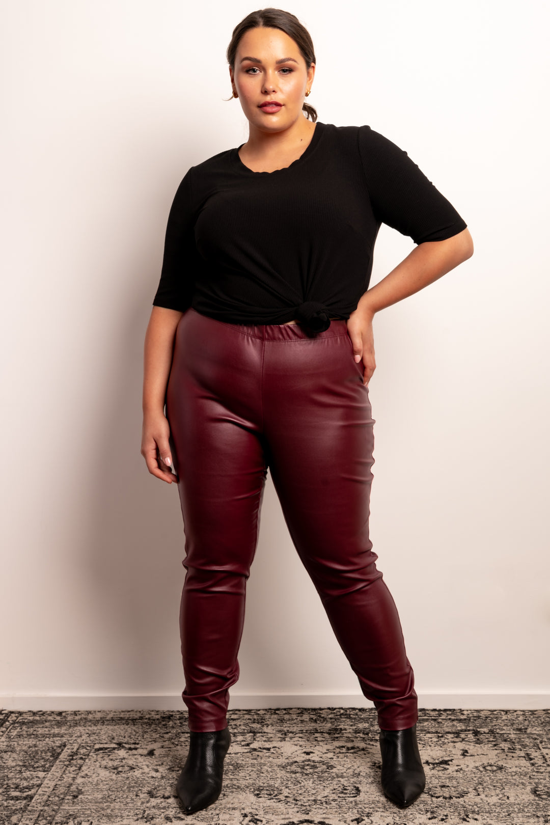 HARLOW HIGH RISE VEGAN LEATHER PANTS - CLEARANCE