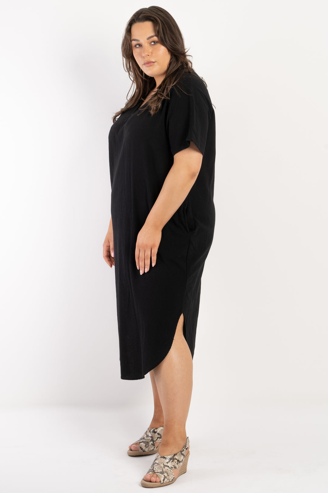 Love To Love You Linen Dress - Black