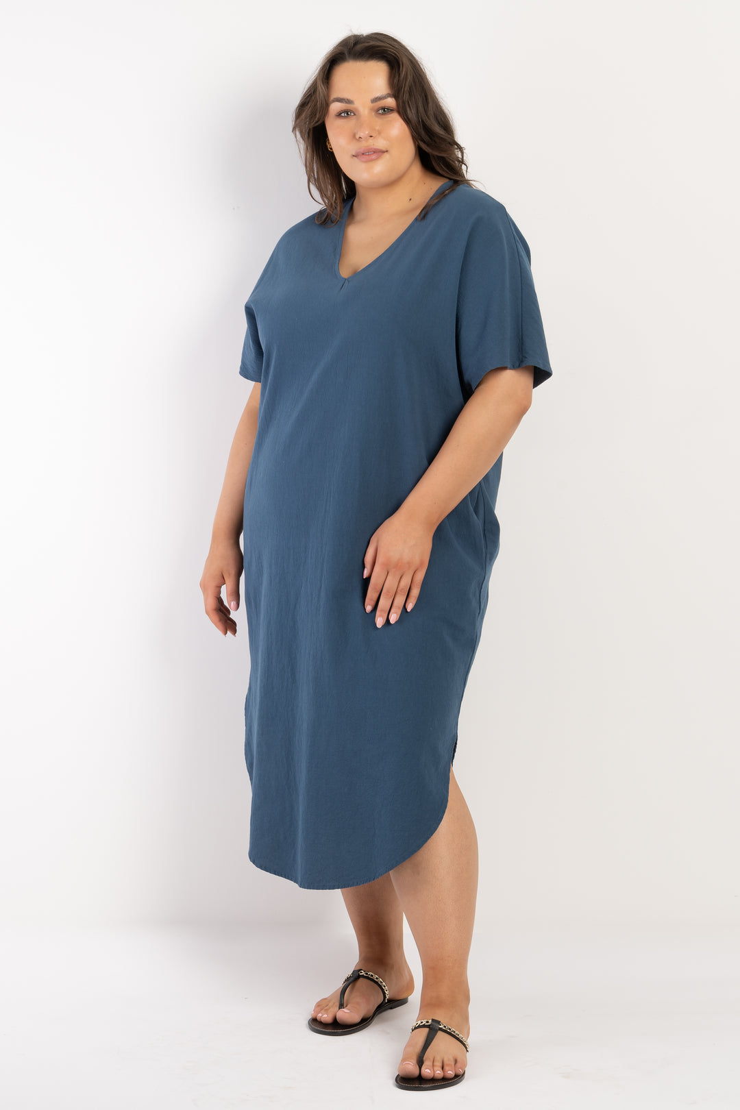 Love To Love You Linen Dress -Teal