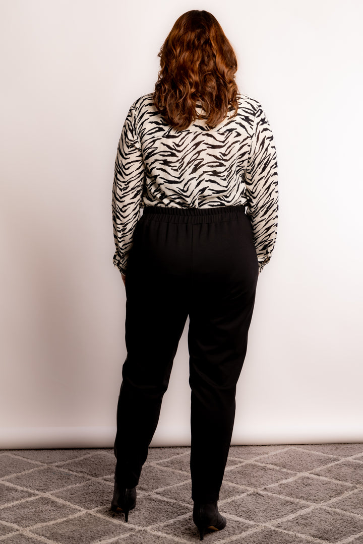 Edge Of Glory Leatherette Front Slouch Pant