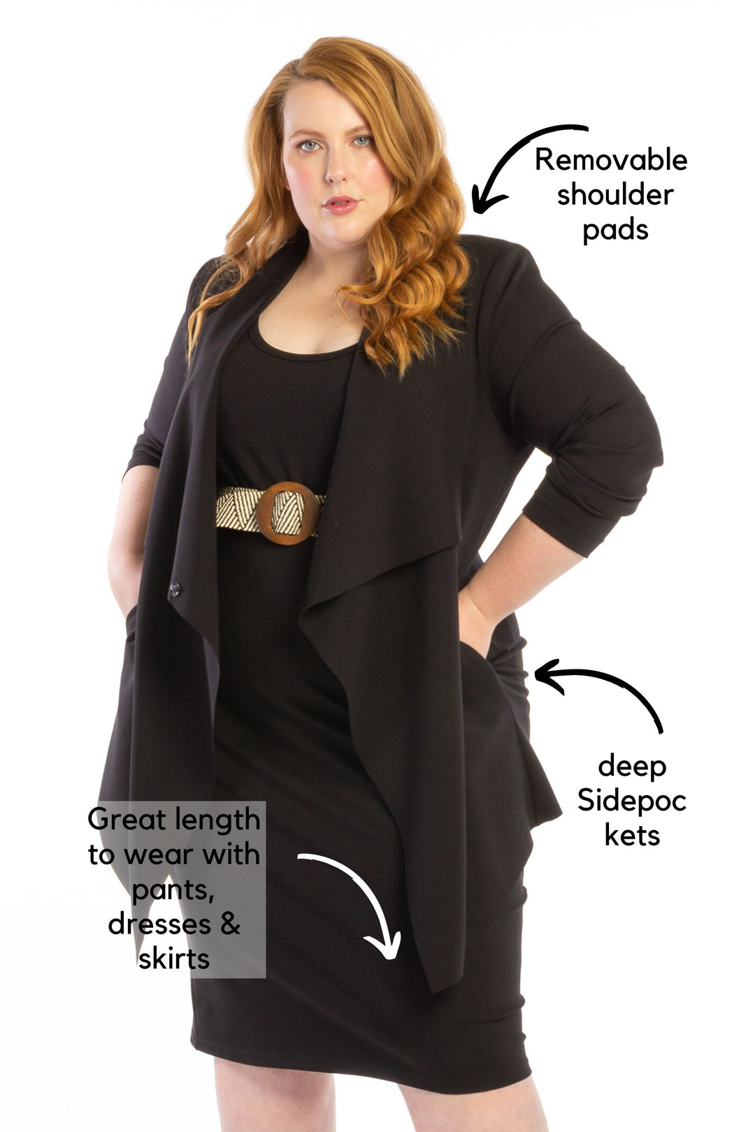 Last Dance Waterfall Jacket - Black