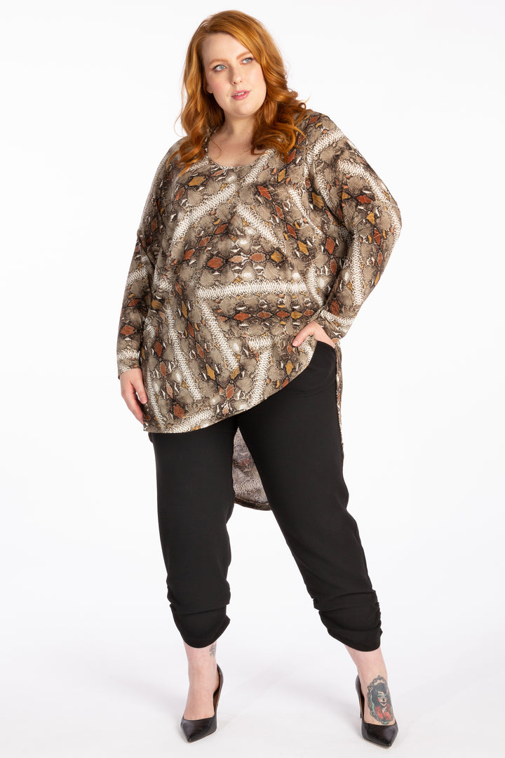 Diva Oversized Hi-Lo Top - Serpent - Harlow