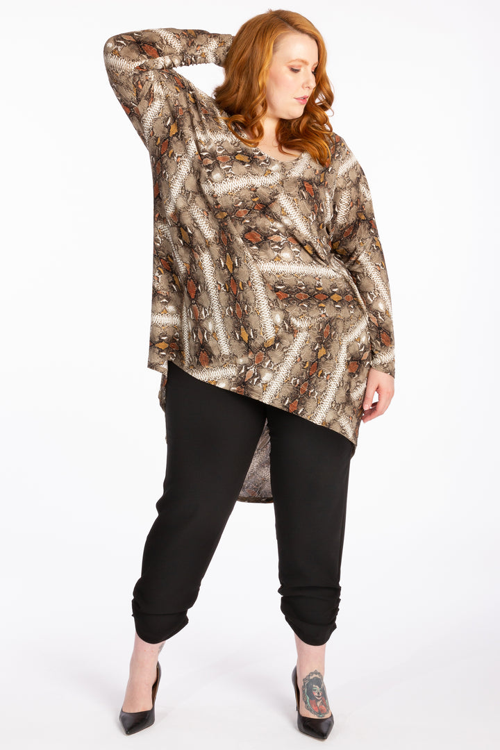 Diva Oversized Hi-Lo Top - Serpent - Harlow