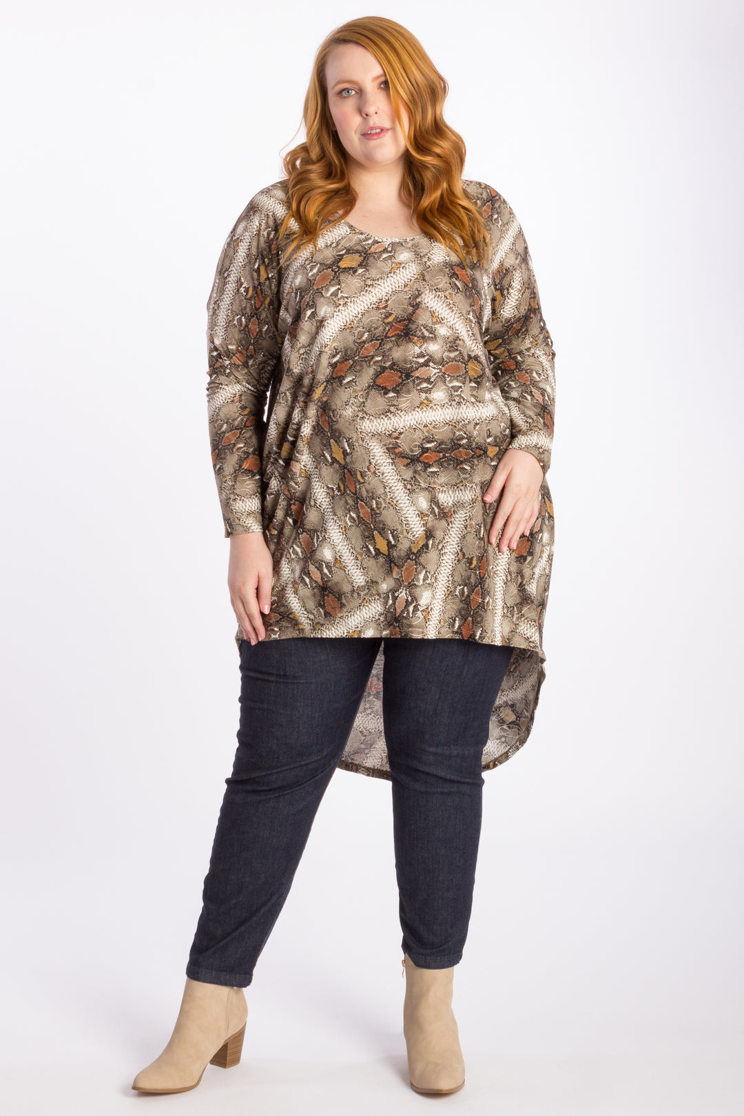 Diva Oversized Hi-Lo Top - Serpent - Harlow