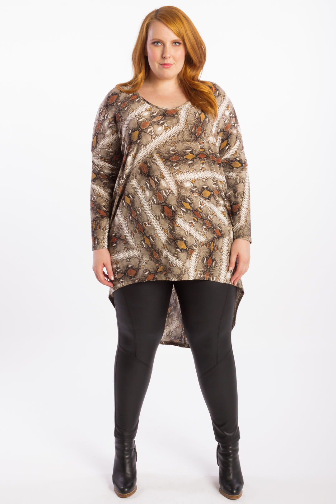 Diva Oversized Hi-Lo Top - Serpent - Harlow