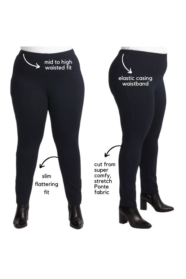 The Essential Ponte Legging - Navy -  STOCK AVAILABLE - XL (24/26)