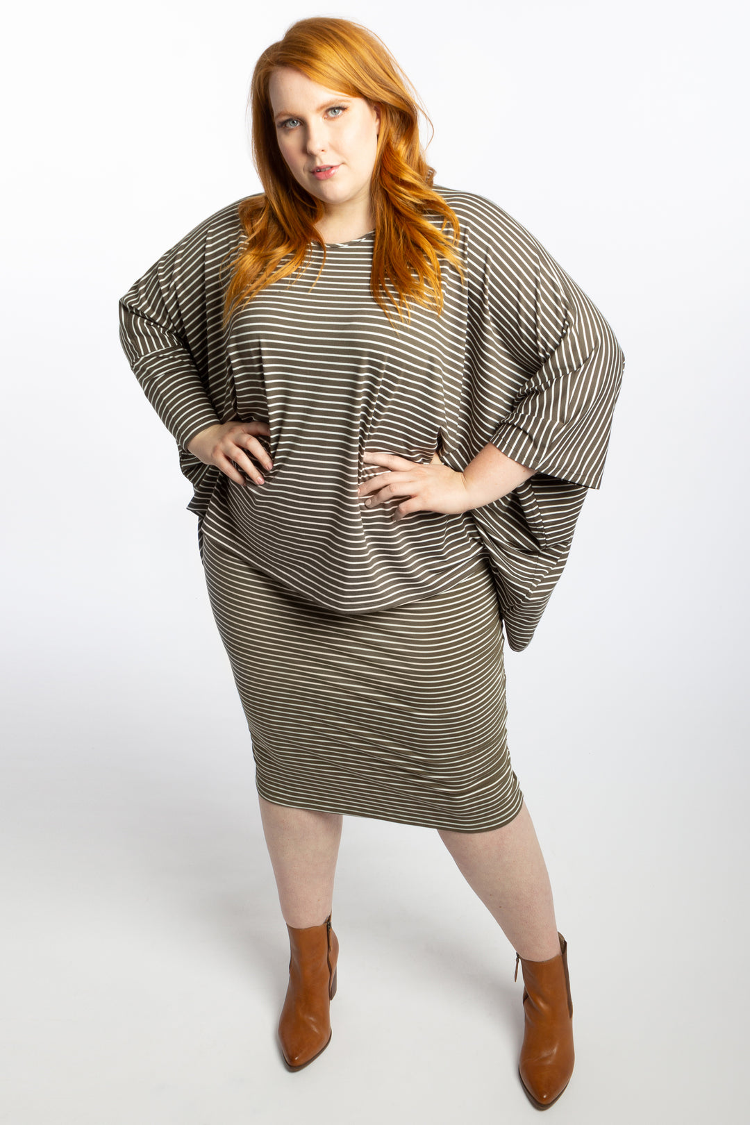 Give Me a Reason Asymmetrical Top - Khaki Stripe - Harlow