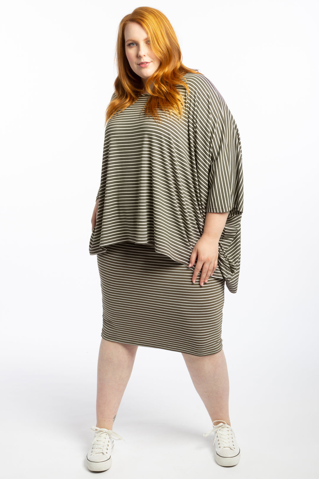 Give Me a Reason Asymmetrical Top - Khaki Stripe - Harlow