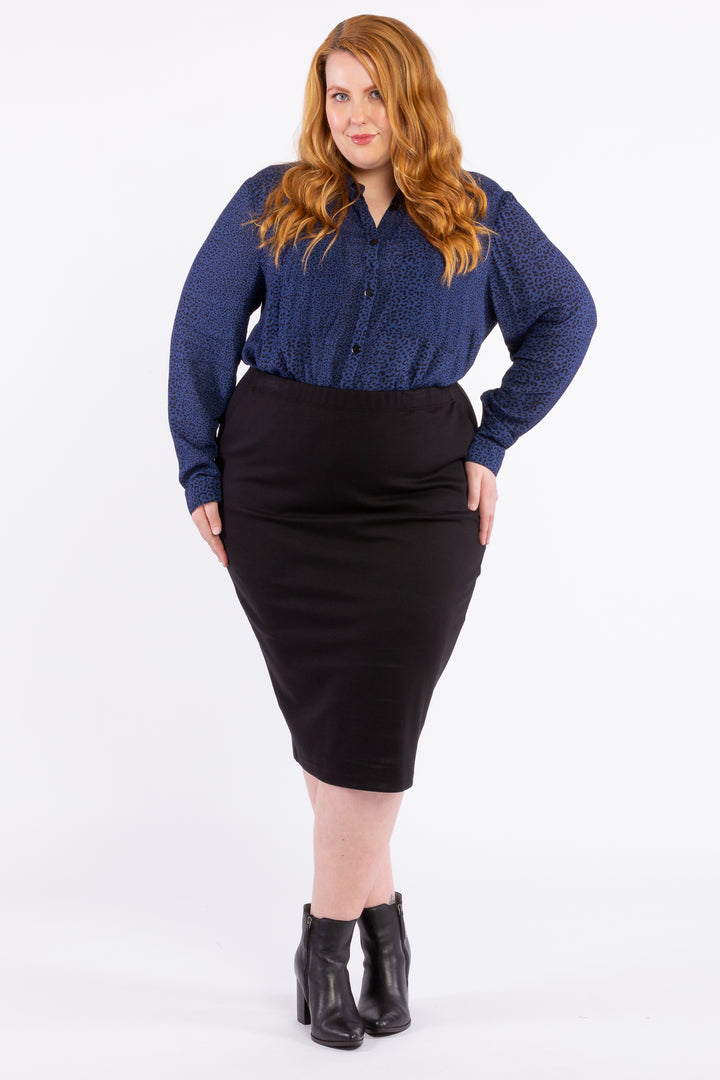 Good Vibrations Ponte Skirt - Black