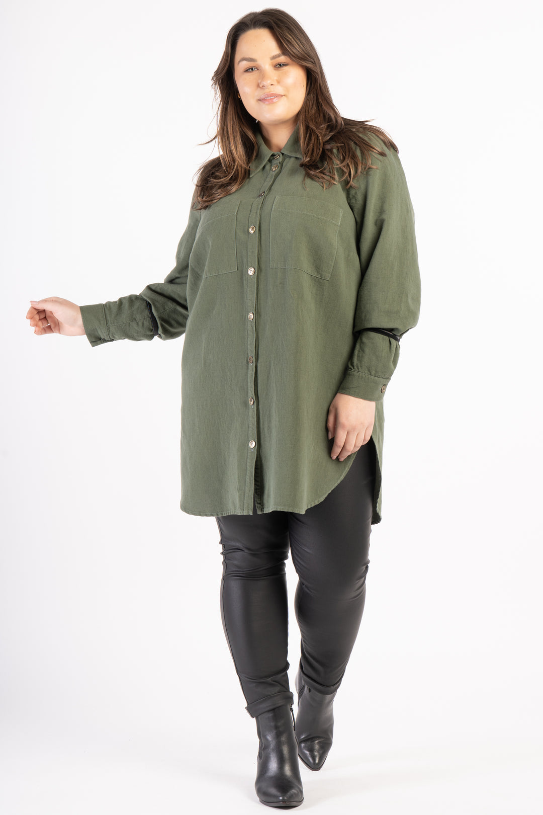 Would I Lie To You Linen Shirt - Forest