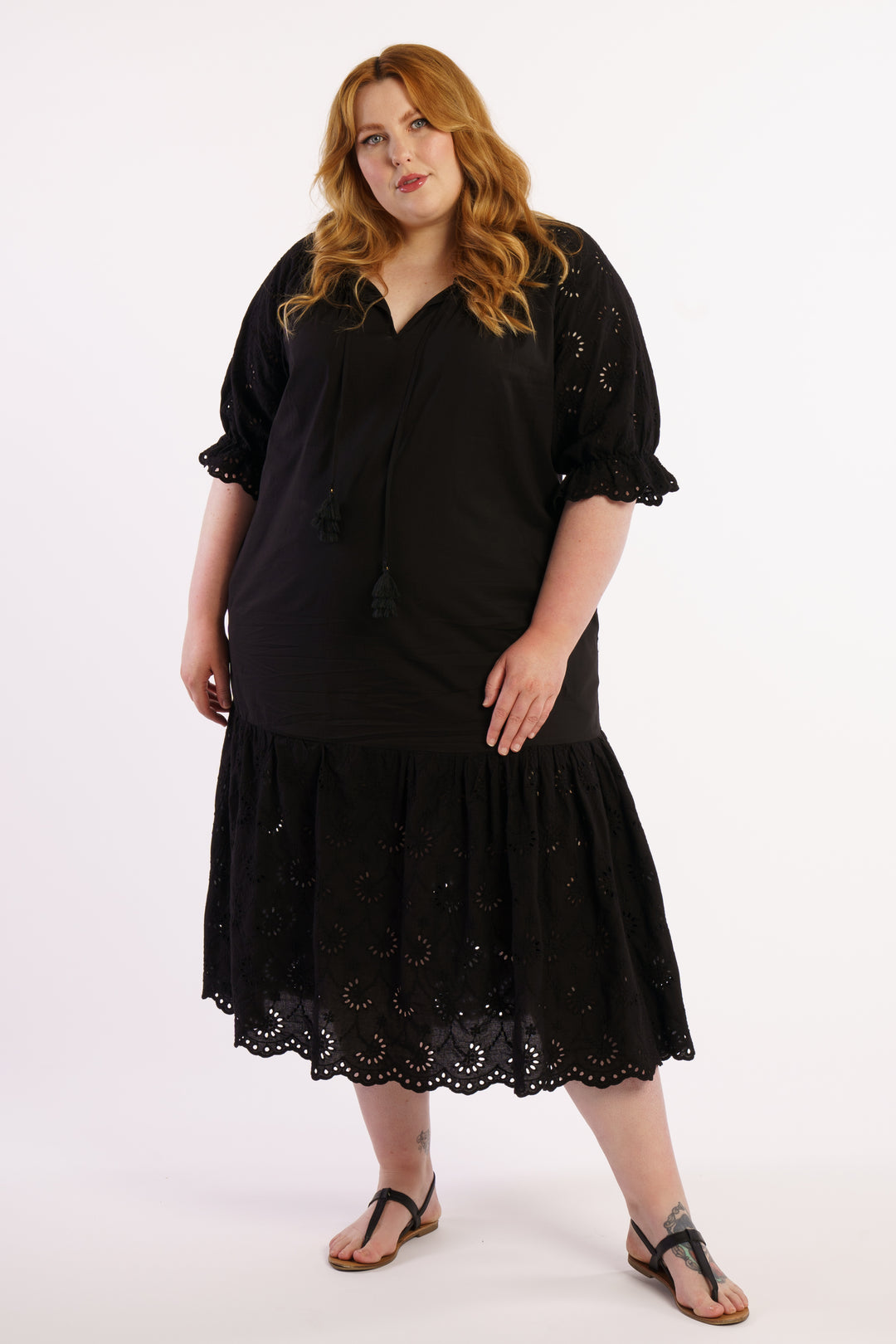 Summer Breeze Broidery Dress - Black - STOCK AVAILABLE - SIZE XS (12/14) & S (14/16)