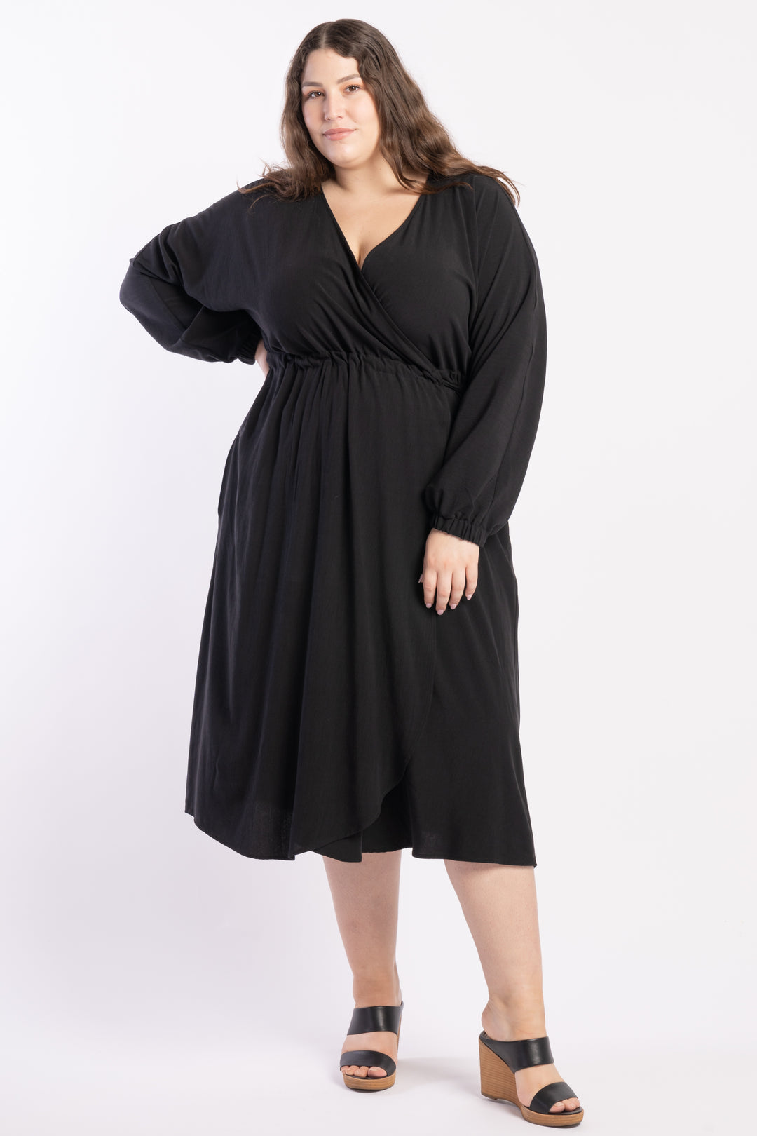 Piece of My Heart Wrap Dress - Black