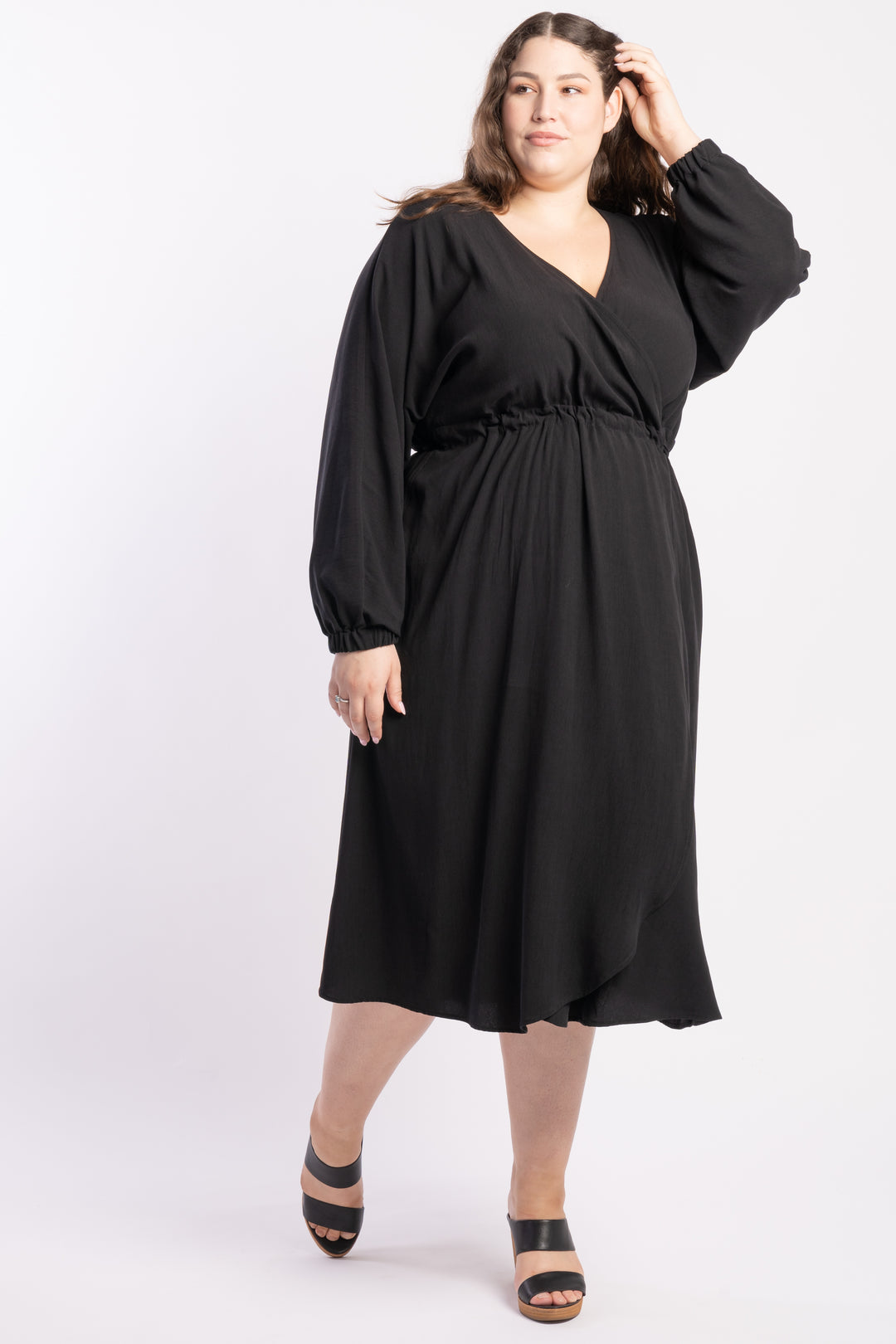 Piece of My Heart Wrap Dress - Black