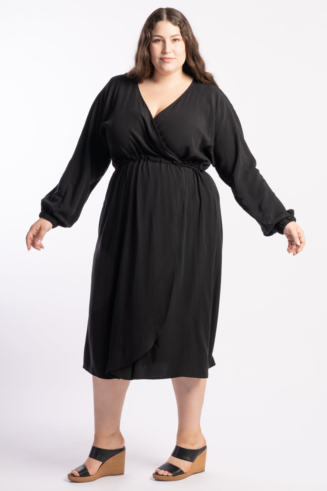 Piece of My Heart Wrap Dress - Black