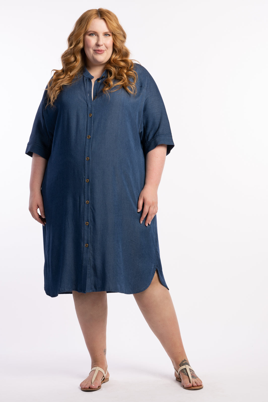 I'm So Excited Oversized Dress - Denim