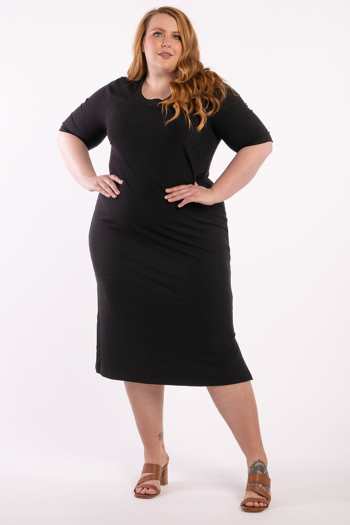 Good As Hell Rib Dress - Black - LAST ONE - M (18/20)
