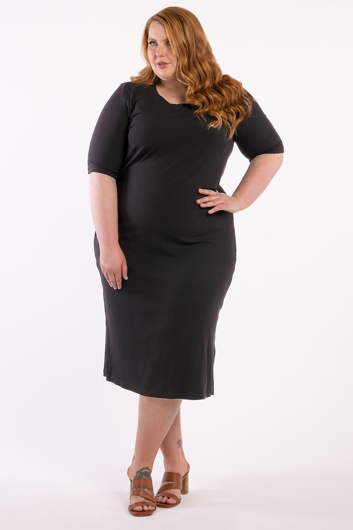 Good As Hell Rib Dress - Black - LAST ONE - M (18/20)