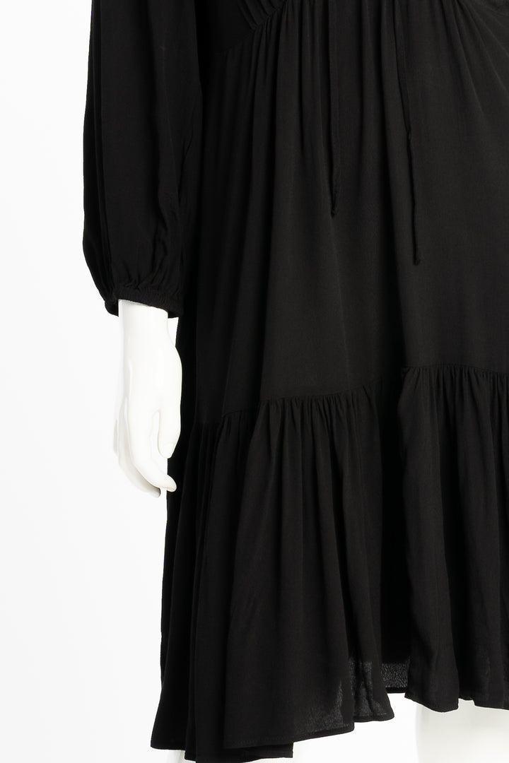 Call On Me Ruffle Midi Dress - Black