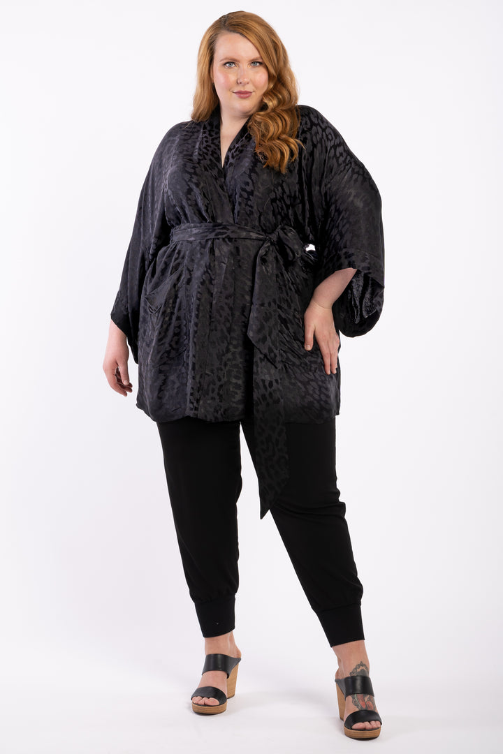 Tokyo Nights Kimono - Black Leopard