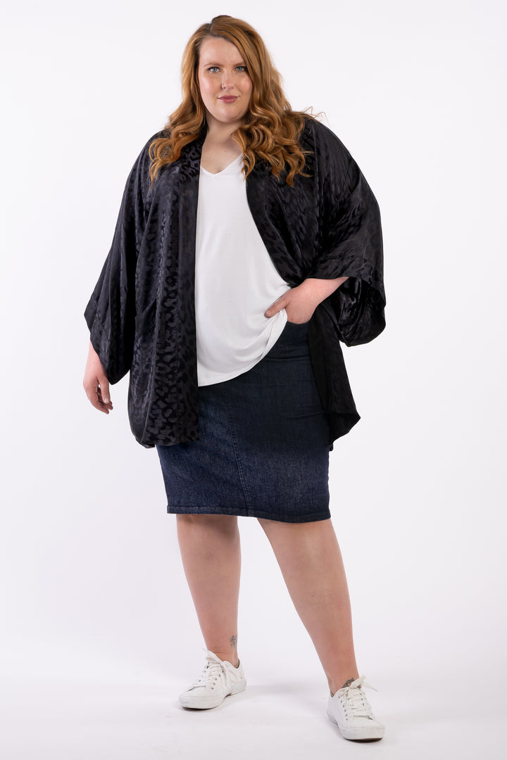 Tokyo Nights Kimono - Black Leopard