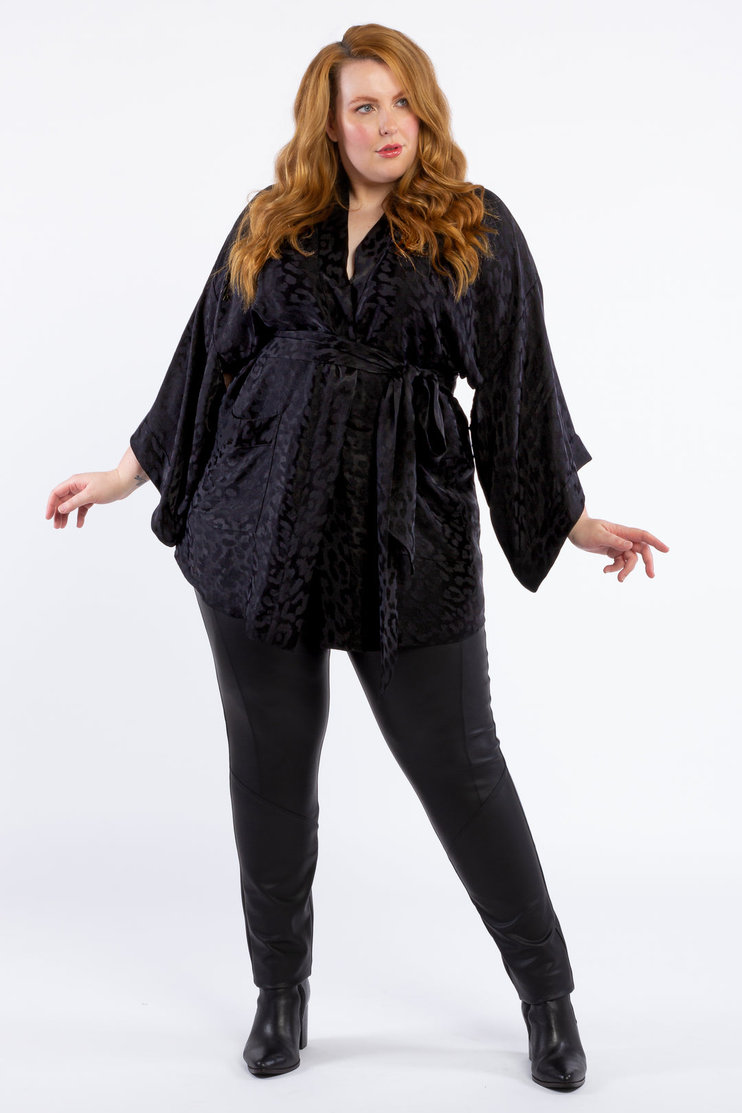 Tokyo Nights Kimono - Black Leopard