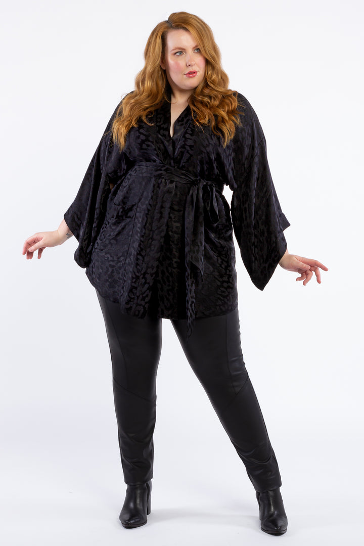 Tokyo Nights Kimono - Black Leopard