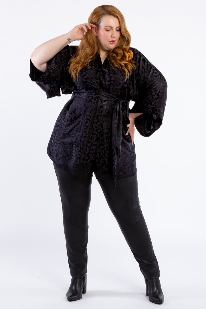 Tokyo Nights Kimono - Black Leopard