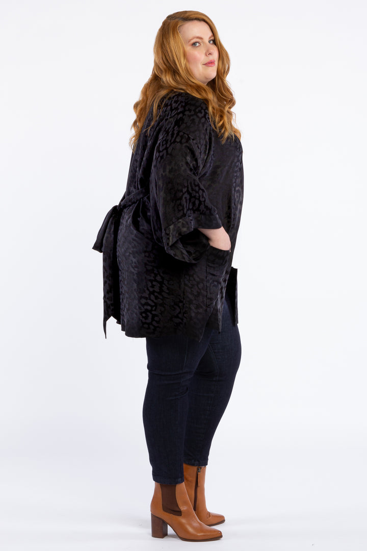 Tokyo Nights Kimono - Black Leopard