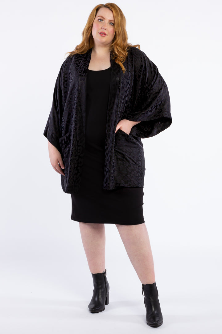 Tokyo Nights Kimono - Black Leopard
