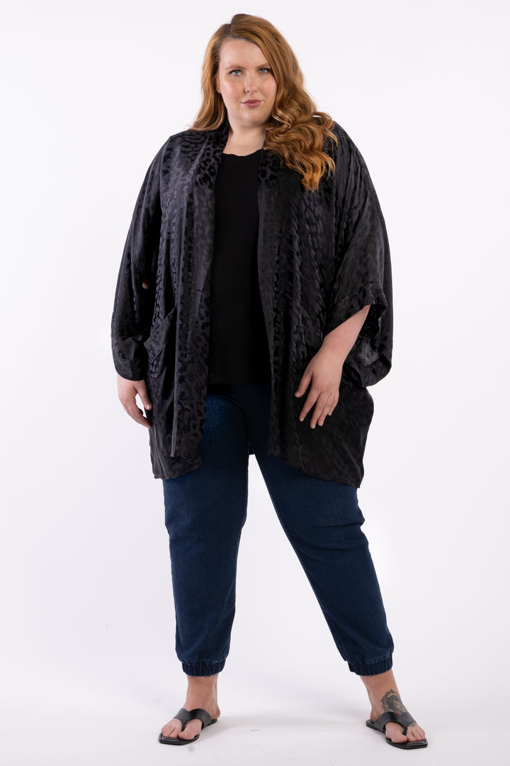Tokyo Nights Kimono - Black Leopard