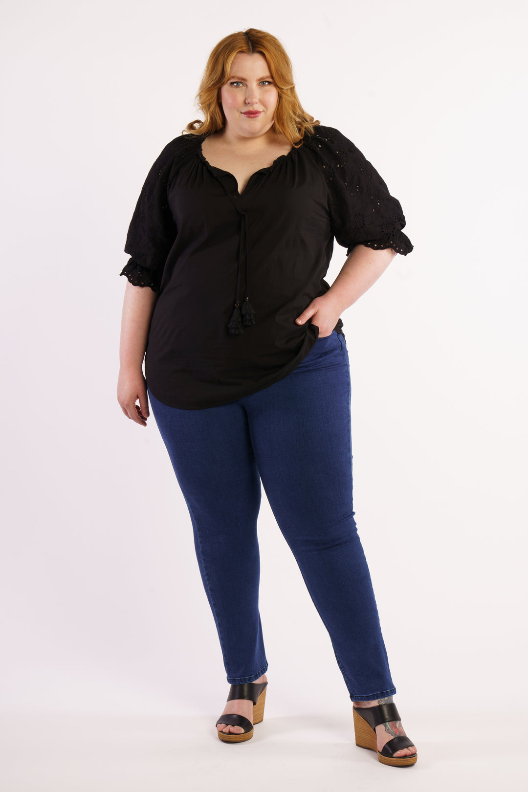 Summer Breeze Broidery Blouse - Black - STOCK AVAILABLE - XS (12/14) & S (14/16)