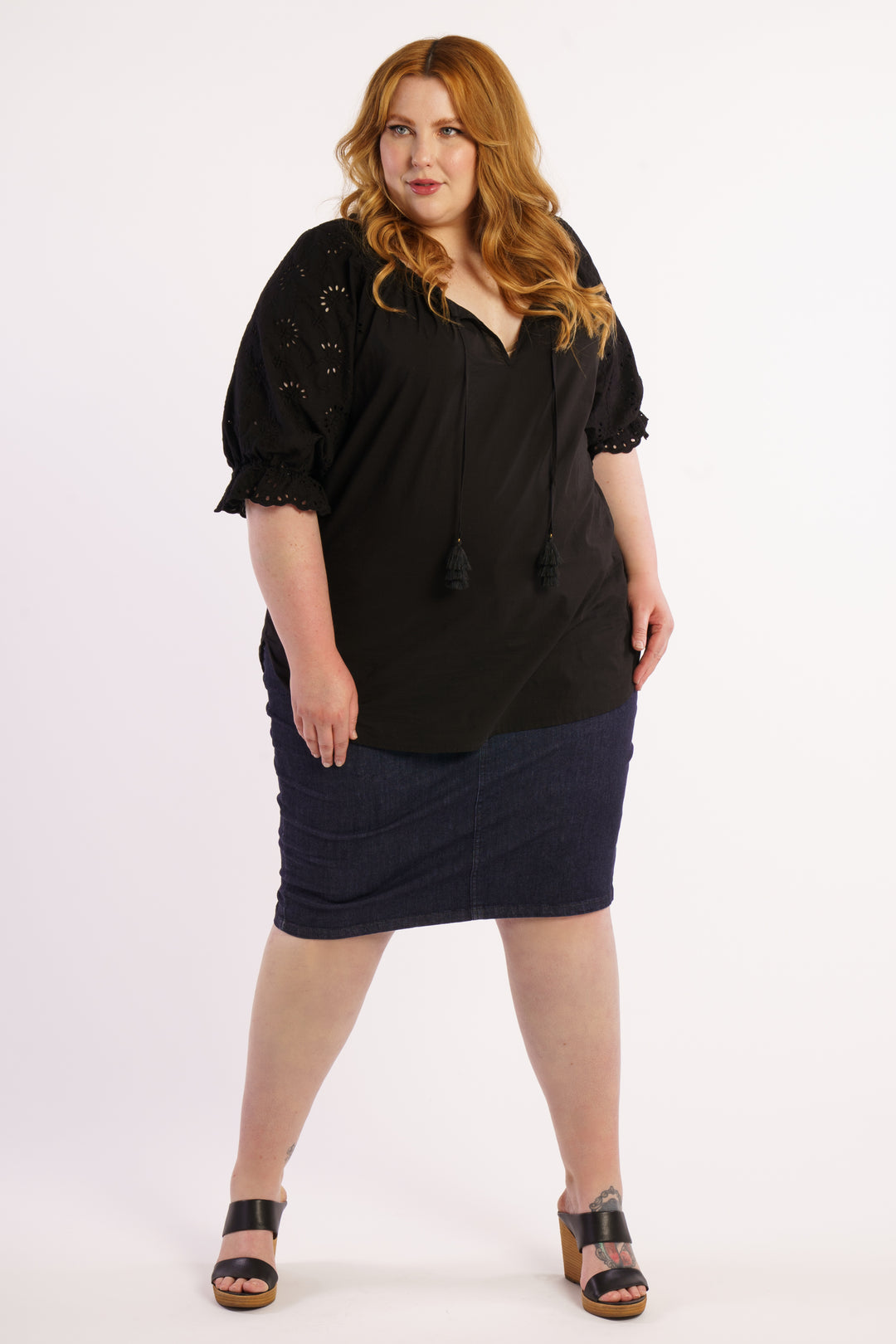 Summer Breeze Broidery Blouse - Black - STOCK AVAILABLE - XS (12/14) & S (14/16)