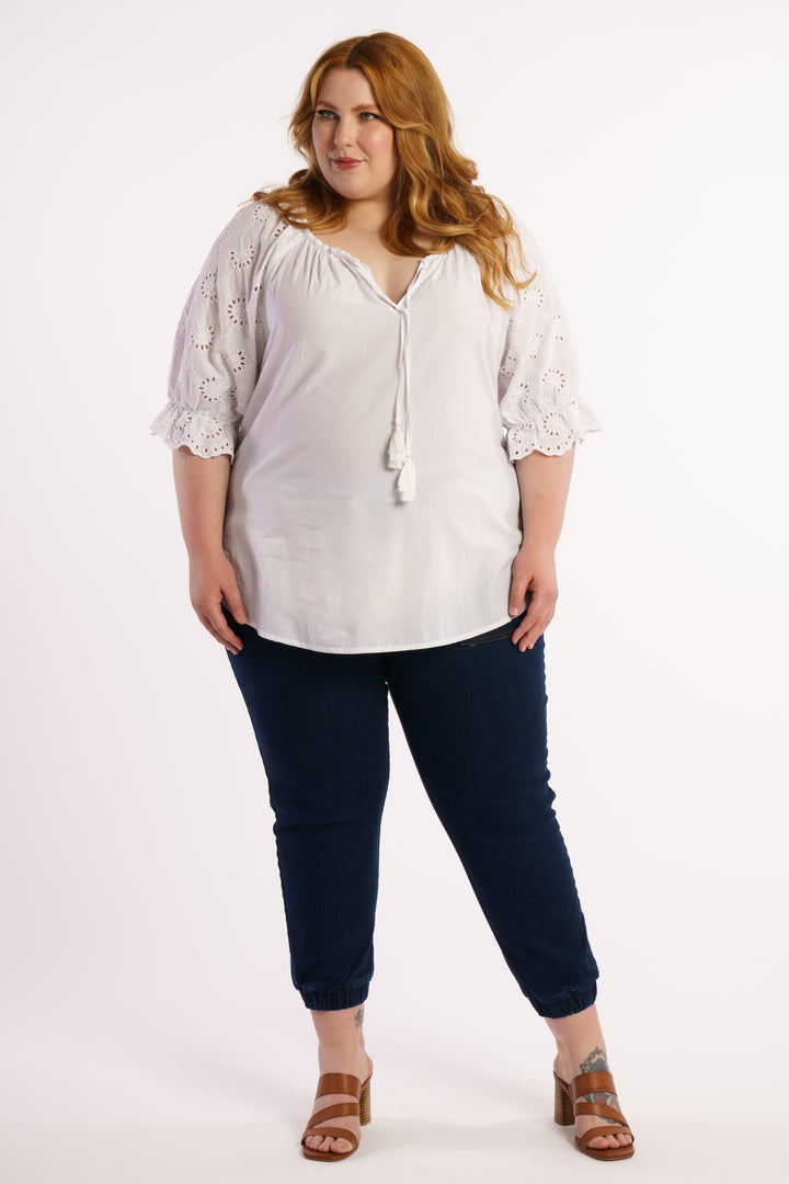 Summer Breeze Broidery Blouse - White - STOCK AVAILABLE - XS (12/14) & S (14/16)