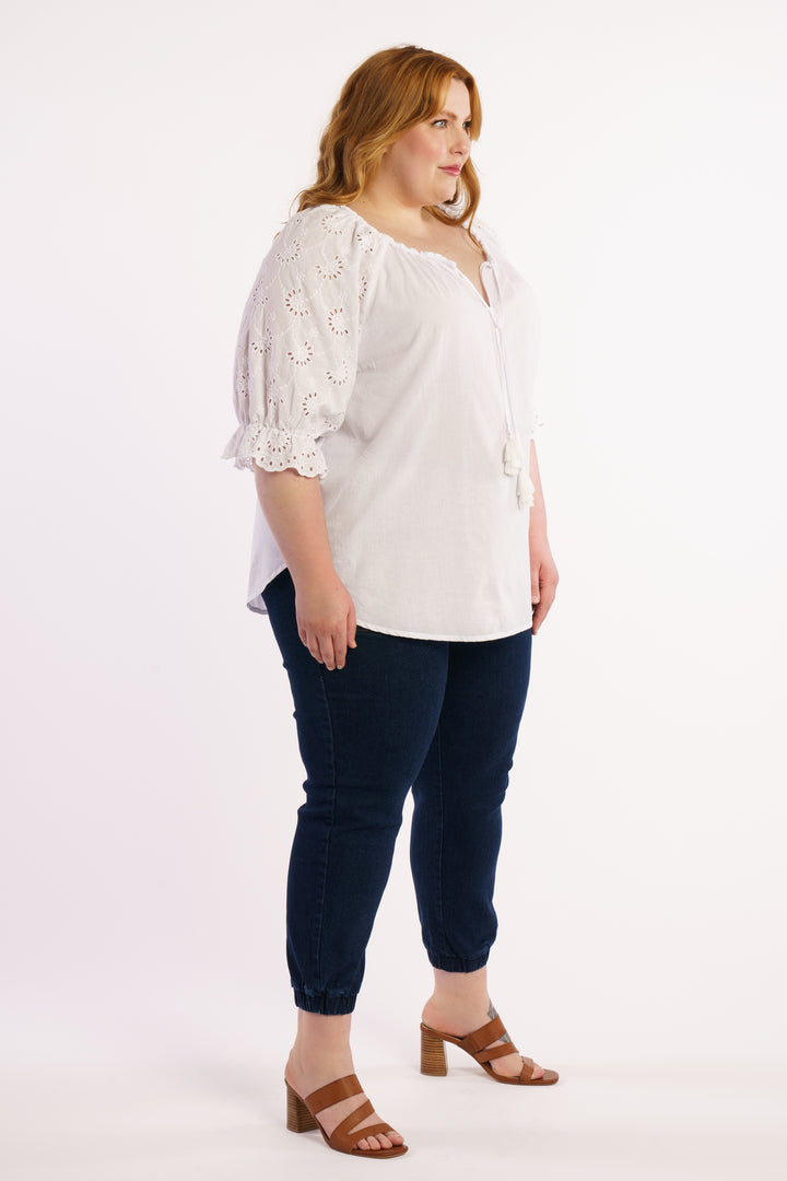 Summer Breeze Broidery Blouse - White - STOCK AVAILABLE - XS (12/14) & S (14/16)