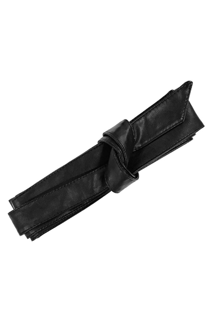 Wrap It Up Obi Belt - Midi - Black Vegan Leather