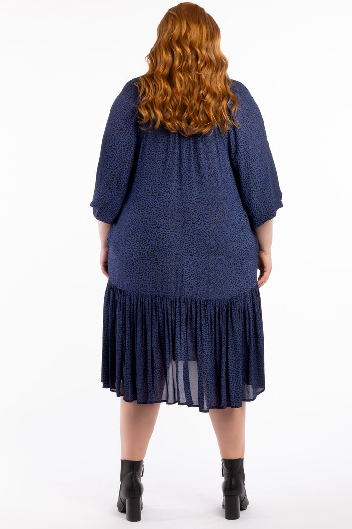 Mystery To Me Midi - Navy Leopard